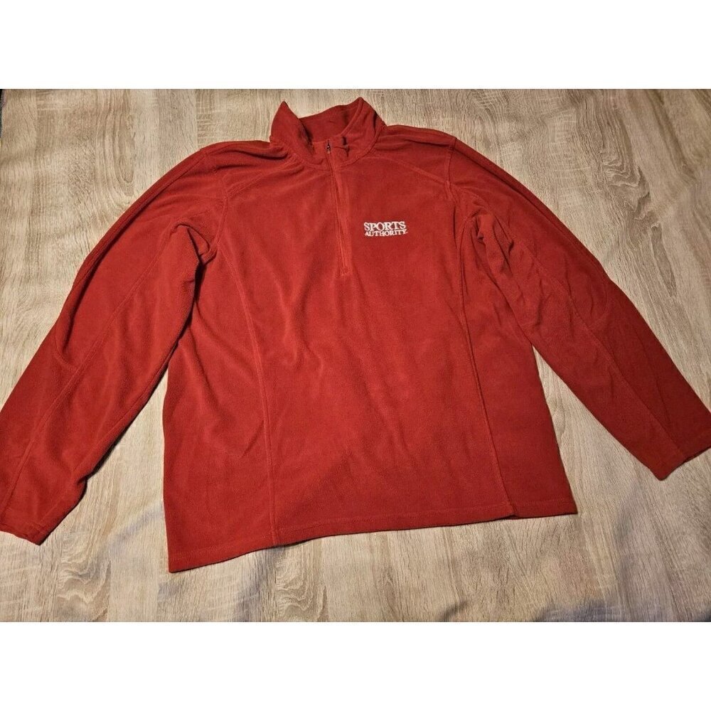 Sports Authority Red Quarter Zip Pullover Sweatshirt Employee Uniform...